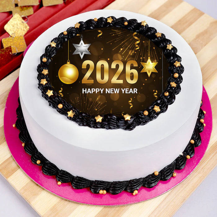 New Year Choco Vanilla Cake