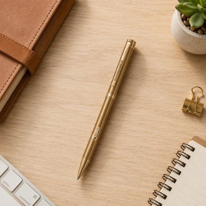Glide premium ball pen with gold finish