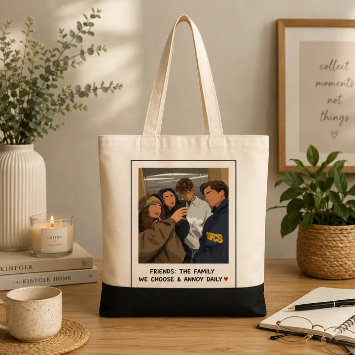 Personalized Illustrated Friends Tote Bag - 2