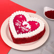 Womens Day Red Velvet Heart Shape Cake