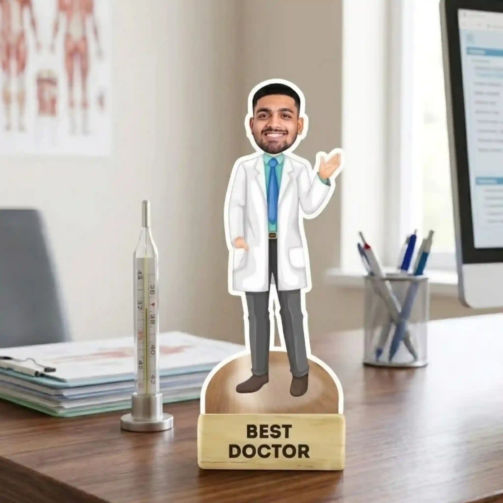 Best Doctor Male caricature fun professional custom artwork and personalized male doctor caricature