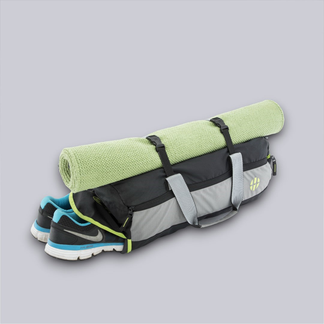 Trinity Gym Duffel Bag with Shoe Compartment Black Gray Green Medium