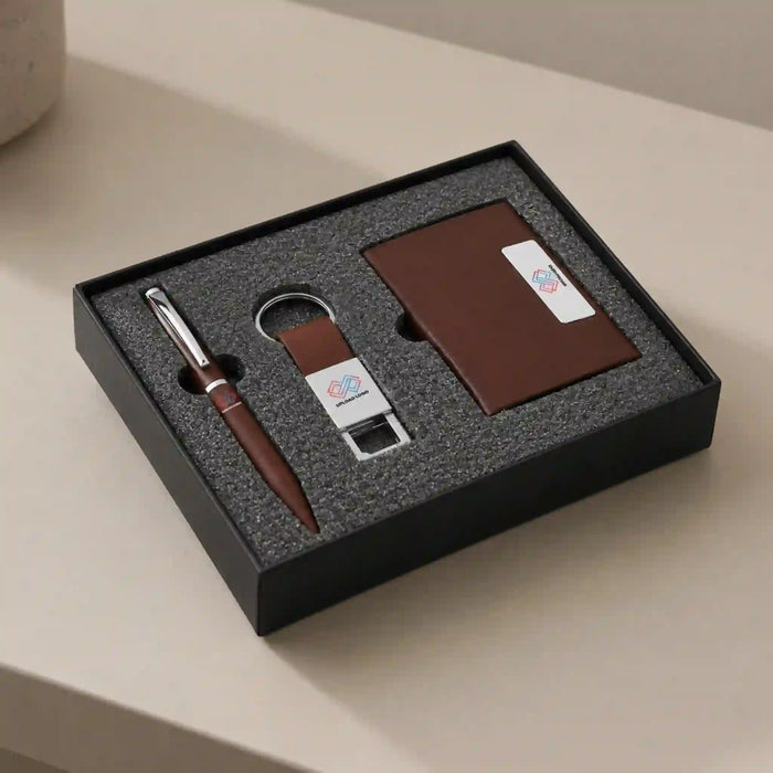 Brown Boston Pen, Keychain, Cardholder