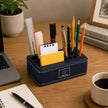 Premium Leather Desk Organizer and Pen Stand Set