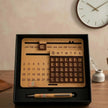 Customizable Wooden Perpetual Calendar & Pen Set