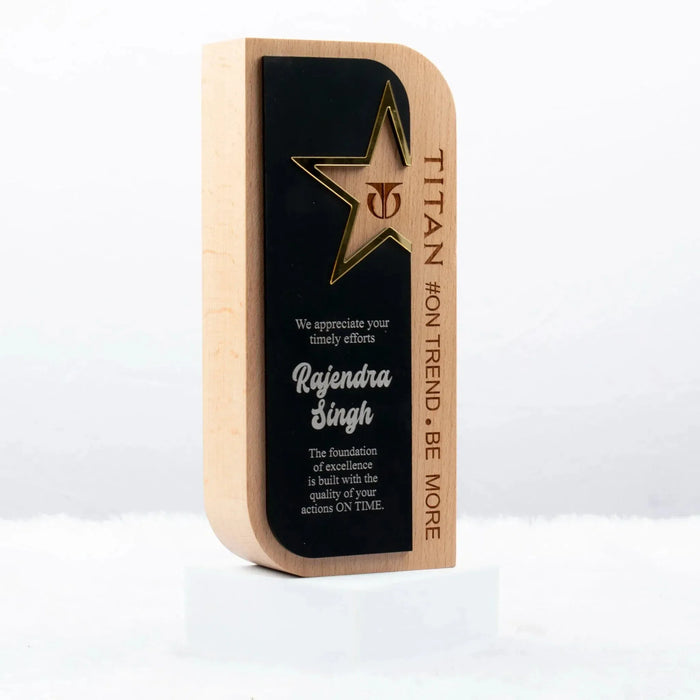 Prestige Curve Wooden Trophy