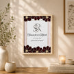 Deep Maroon Floral Monogram Couple Frame