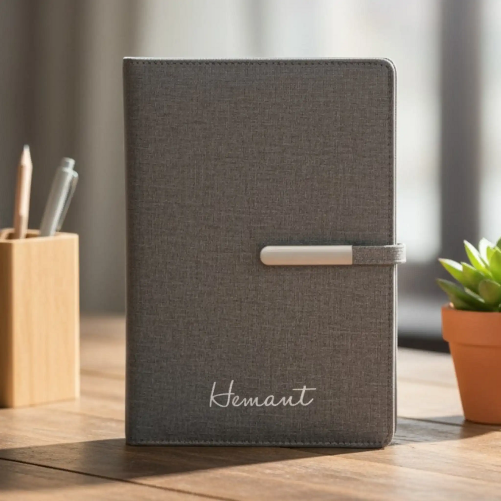 Elegant Grey Jute Diary