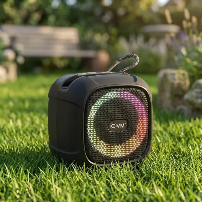 kept on grass in garden EnGroove bluetooth speaker portable custom audio gadget and personalized gifts for boyfriends