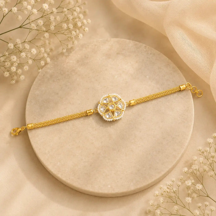 Flora Kundan Rakhi Set of 2