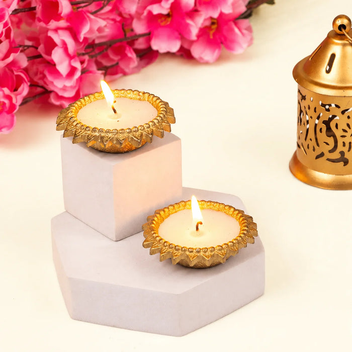 Floral Metal candle (2 units)