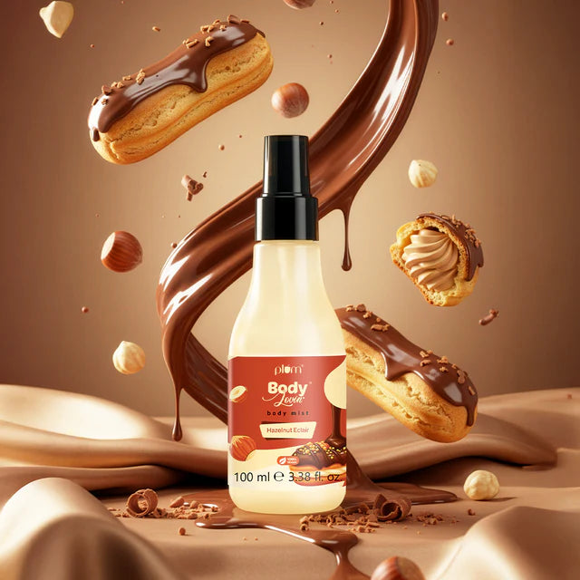 Hazelnut Eclair Body Mist - Hazelnut Eclair Gift Set | 100ml Body Mist with rich chocolate and hazelnut visuals, ideal for gifting and daily wear.