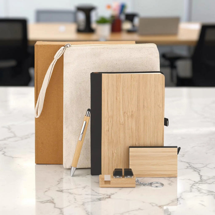 bamboo Premium travel stationery set modern workspace
