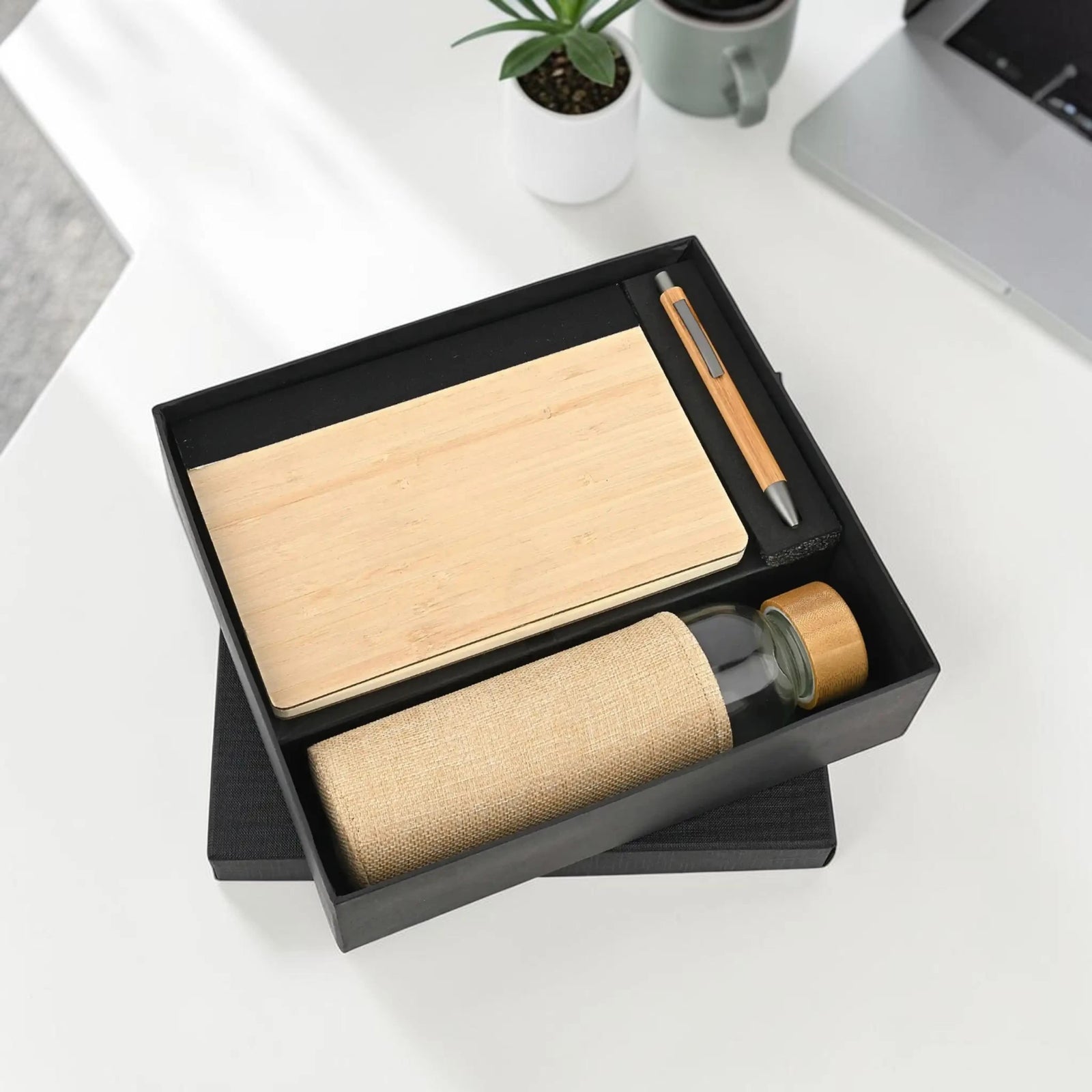 Premium wooden design diary set elegant stationery gift for workstation upgrade and professionals