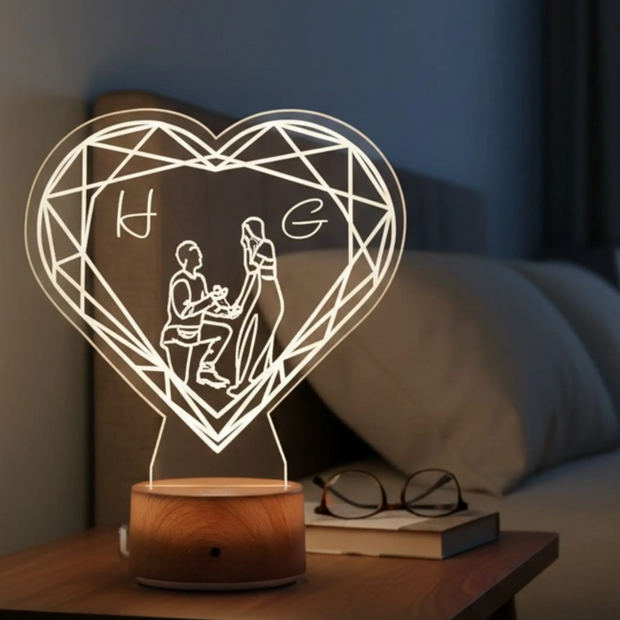 Light of Love Personalized LED Lamp
