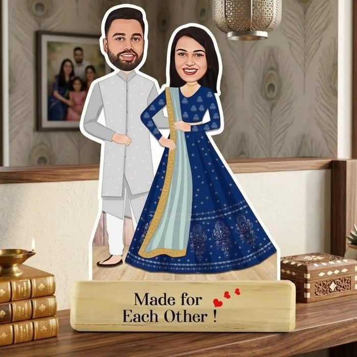 Made for Each Other caricature sweet romantic custom artwork and personalized romantic caricature