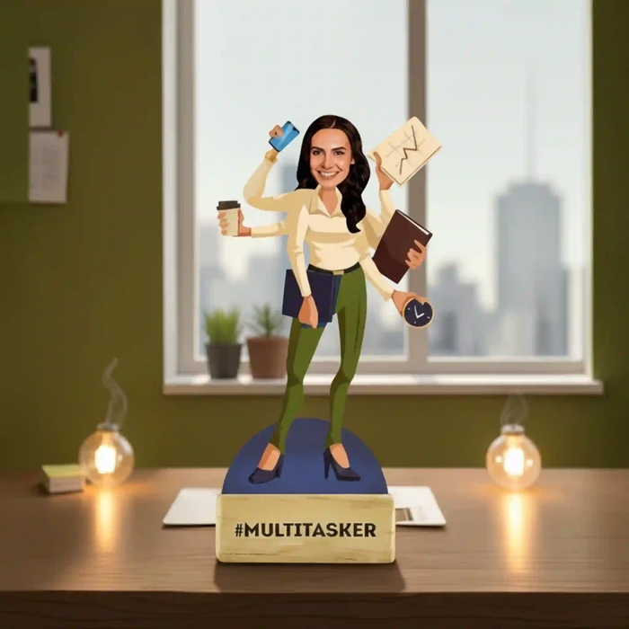Multitasker caricature fun unique custom artwork and personalized multitasker caricature