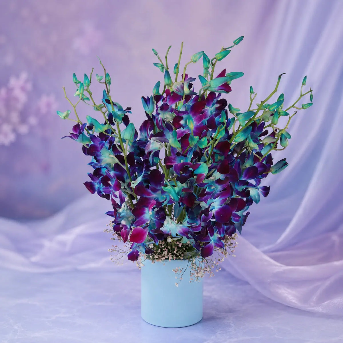 Mesmerising Blue Orchids Vase