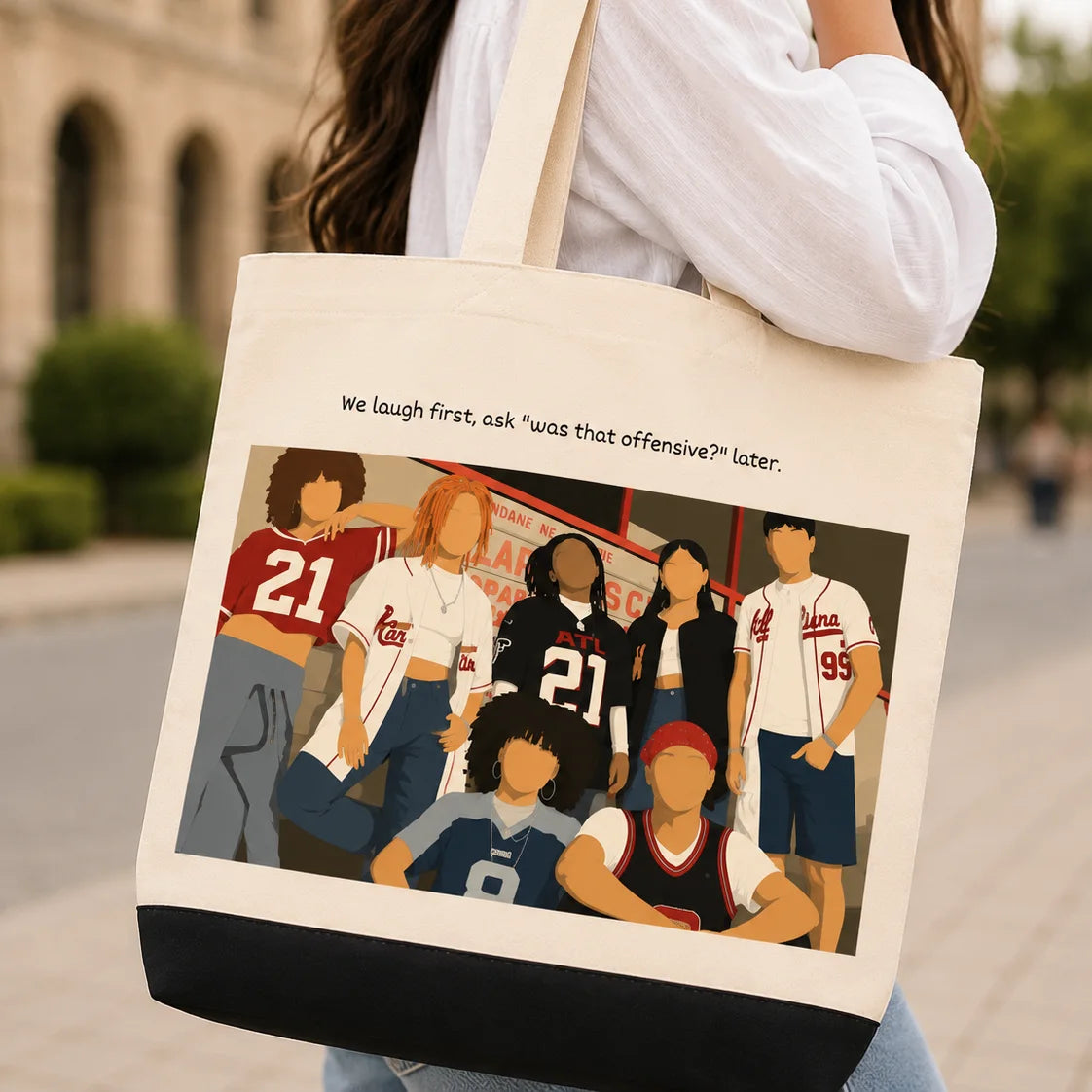 Personalized Friend Squad Illustrated Tote Bag