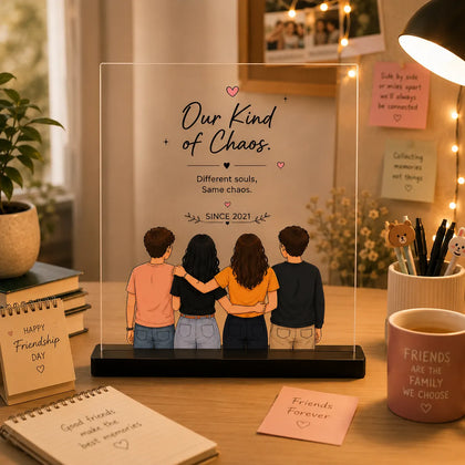 Personalized Friendship Acrylic Plaque with Custom Illustration