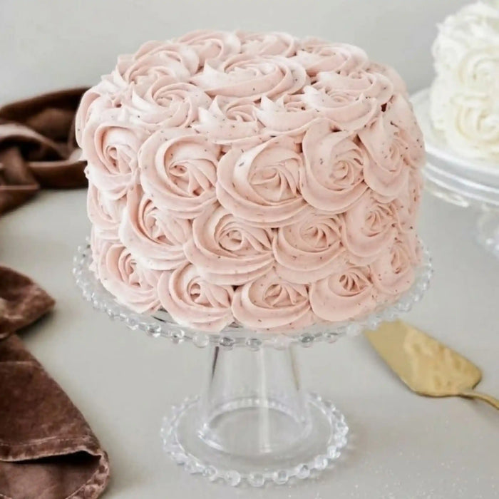 Pink Rosette Vanilla Round Cake