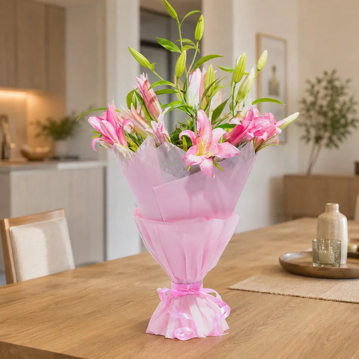 Alluring Asiatic Pink Lily Bouquet
