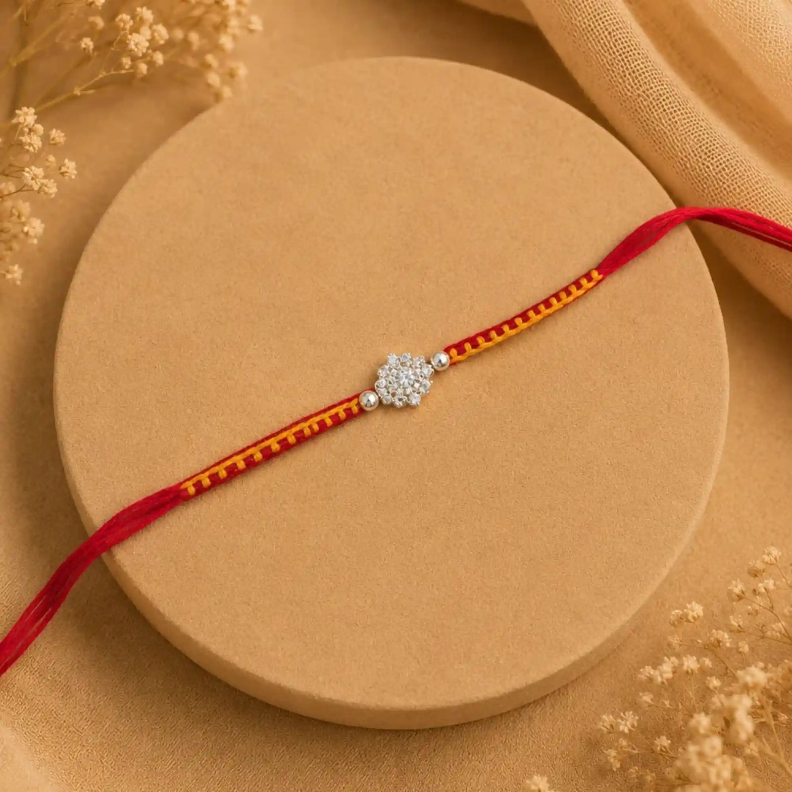 Silver Motif Rakhi