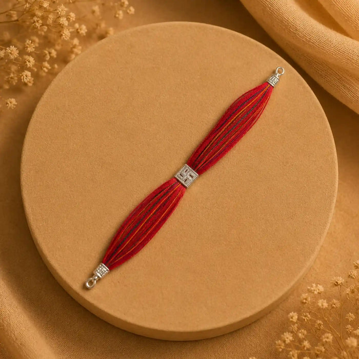Silver Swastik Rakhi