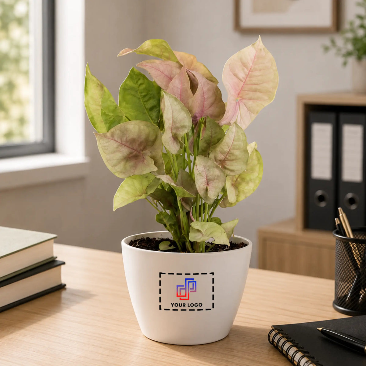 Syngonium Pink Plant with Customised Pot
