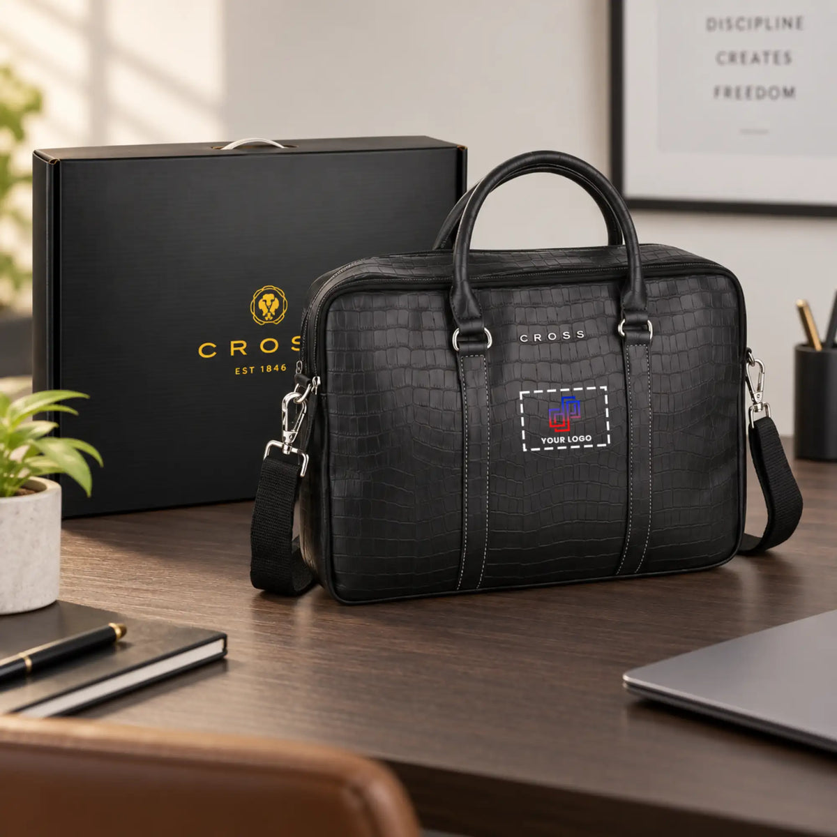 CROSS Walmer CR 15” Premium Laptop Briefcase with Gift Box