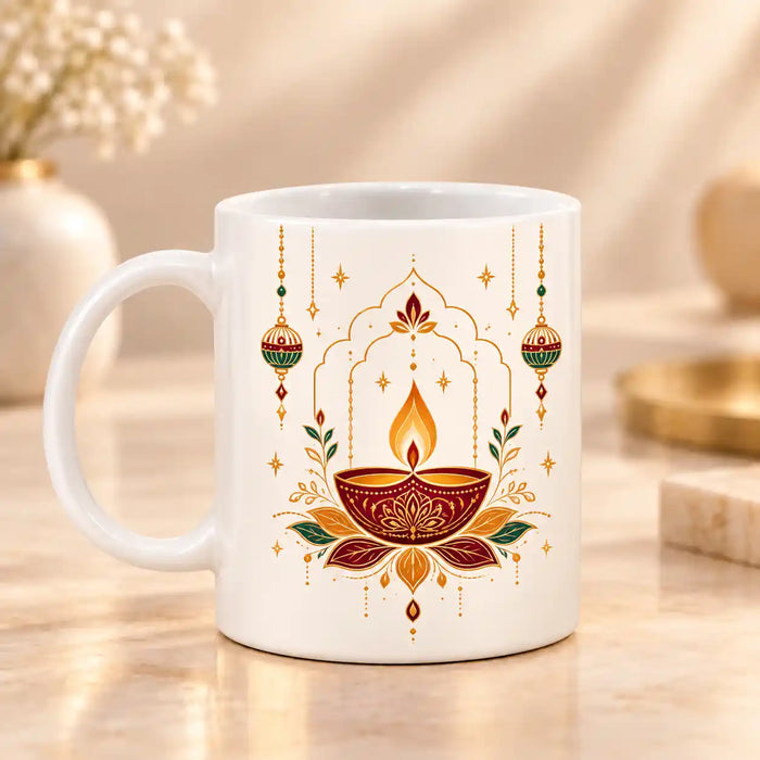 Personalised Diwali Mug – Custom Name Festive Coffee Mug