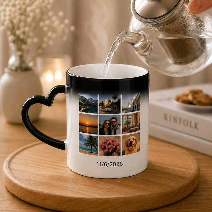 kept mug on table memory-mosaic-magic-mug-heat-changing-magic-photo-mug-online